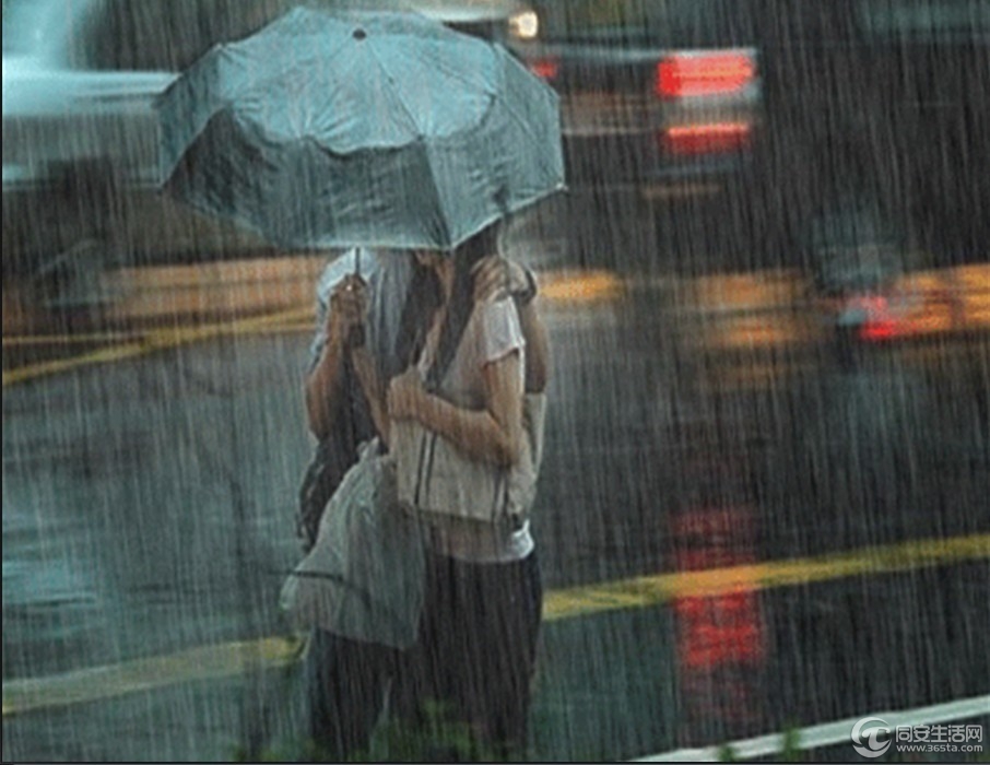 下雨天晨跑的小浪漫.