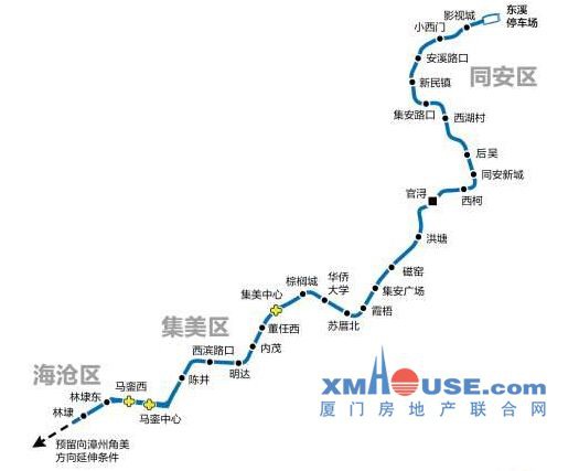 厦门地铁6号线规划线路图.
